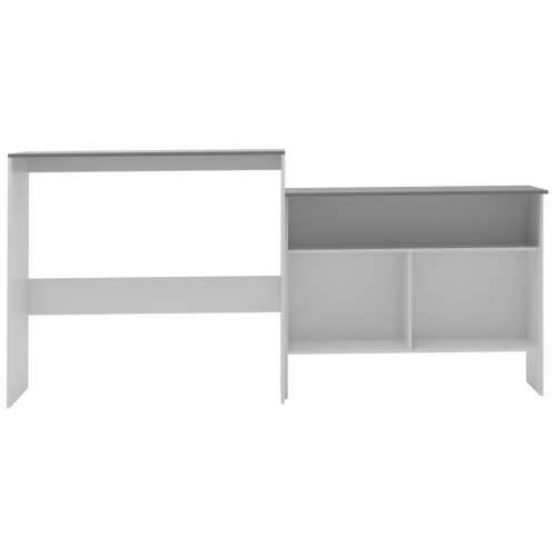 Barski stol s 2 stolne ploče bijelo-sivi 130 x 40 x 120 cm Cijena