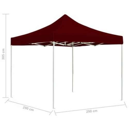 Profesionalni sklopivi šator za zabave 3 x 3 m crvena boja vina Cijena