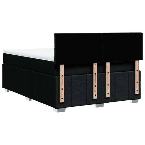 Krevet s oprugama i madracem crni 160x200 cm od tkanine - Crna 160 x 200 cm Blok s kvadratima Cijena