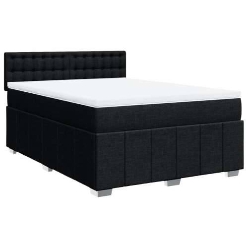 Krevet s oprugama i madracem crni 160x200 cm od tkanine - Crna 160 x 200 cm gumbi Cijena