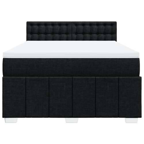 Krevet s oprugama i madracem crni 160x200 cm od tkanine - Crna 160 x 200 cm gumbi Cijena