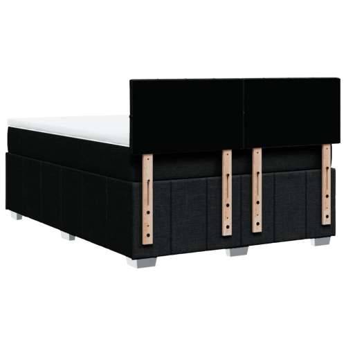 Krevet s oprugama i madracem crni 160x200 cm od tkanine - Crna 160 x 200 cm Blok s kvadratima Cijena