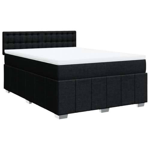 Krevet s oprugama i madracem crni 160x200 cm od tkanine - Crna 160 x 200 cm gumbi Cijena
