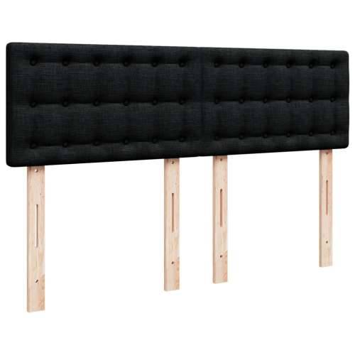 Krevet s oprugama i madracem crni 160x200 cm od tkanine - Crna 160 x 200 cm gumbi Cijena