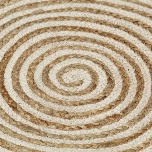 Ručno rađeni tepih od jute sa spiralnim uzorkom bijeli 90 cm Cijena