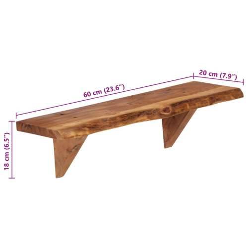 Zidne police od masivnog bagremovog drva 2 kom 60 x 20 x 18 cm - 60 x 20 x 18 cm 2 1 Cijena