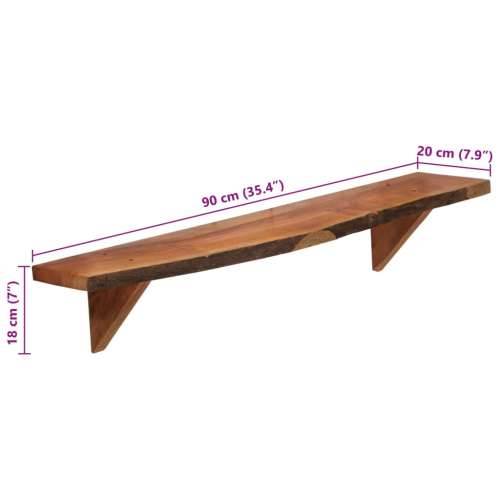 Zidne police od masivnog bagremovog drva 2 kom 90 x 20 x 18 cm - 90 x 20 x 18 cm 2 1 Cijena