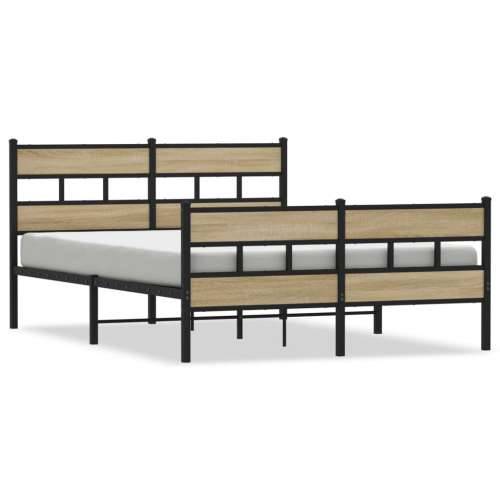 Metalni okvir kreveta bez madraca boja hrasta sonome 160x200 cm - sonoma hrast 160 x 200 cm s uzglavljem i podnožjem Cijena