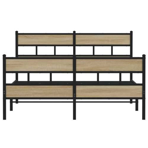Metalni okvir kreveta bez madraca boja hrasta sonome 160x200 cm - sonoma hrast 160 x 200 cm s uzglavljem i podnožjem Cijena