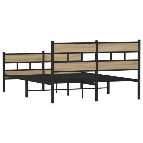 Metalni okvir kreveta bez madraca boja hrasta sonome 160x200 cm - sonoma hrast 160 x 200 cm s uzglavljem i podnožjem Cijena