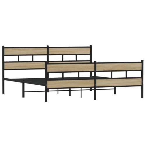 Metalni okvir kreveta bez madraca boja hrasta sonome 183x213 cm sonoma hrast 183 x 213 cm s uzglavljem i podnožjem Cijena