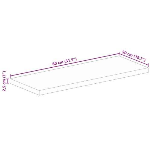 Stolna ploča 80x50x2,5 cm pravokutna od masivnog drva manga - Drvo manga (prirodno) 80 x 50 cm 1 25 mm Cijena