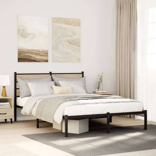 Metalni okvir kreveta bez madraca boja hrasta sonome 140x190 cm - sonoma hrast 140 x 190 cm s uzglavljem Cijena