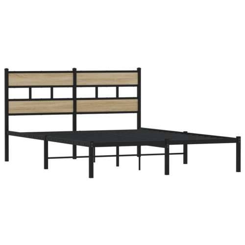 Metalni okvir kreveta bez madraca boja hrasta sonome 140x190 cm - sonoma hrast 140 x 190 cm s uzglavljem Cijena