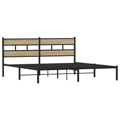 Metalni okvir kreveta bez madraca boja hrasta sonome 200x200 cm - sonoma hrast 200 x 200 cm s uzglavljem Cijena