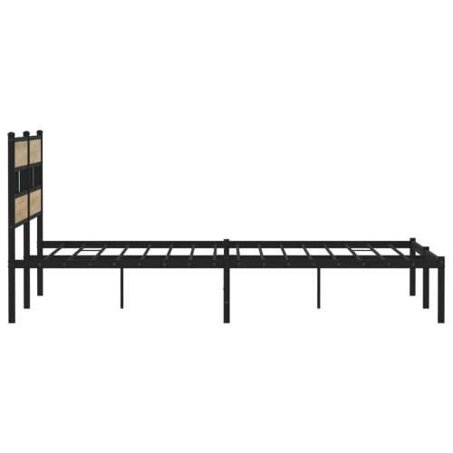 Metalni okvir kreveta bez madraca boja hrasta sonome 200x200 cm - sonoma hrast 200 x 200 cm s uzglavljem Cijena