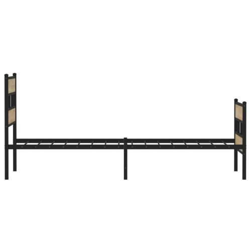 Metalni okvir kreveta bez madraca boja hrasta sonome 107x203 cm - sonoma hrast 107 x 203 cm s uzglavljem i podnožjem Cijena