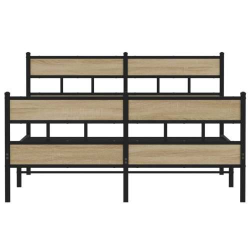 Metalni okvir kreveta bez madraca boja hrasta sonome 140x200 cm - sonoma hrast 140 x 200 cm s uzglavljem i podnožjem Cijena