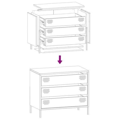 Komoda antracit 68x39x58,5 cm od hladno valjanog čelika Antracit 1 Cijena