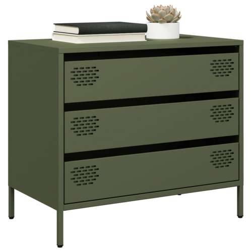 Komoda maslinastozelena 68x39x58,5 cm hladno valjani čelik - Zelena 1 Cijena