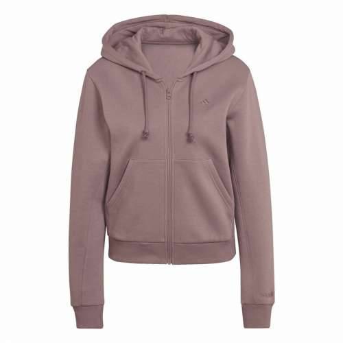 Ženska Majica s Kapuljačom i Patentnim Zatvaračem Adidas ALL SZN Fleece Kava Cijena