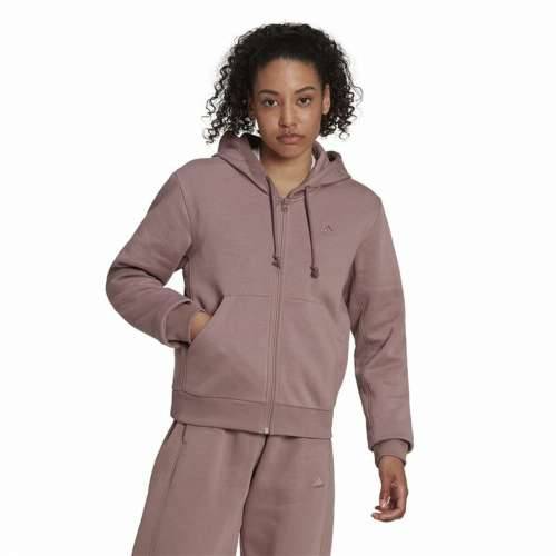 Ženska Majica s Kapuljačom i Patentnim Zatvaračem Adidas ALL SZN Fleece Kava Cijena