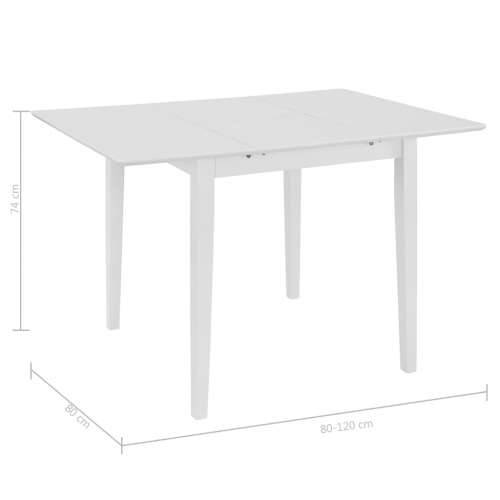 Produživi blagovaonski stol bijeli (80 - 120) x 80 x 74 cm MDF Bijela 1 Cijena