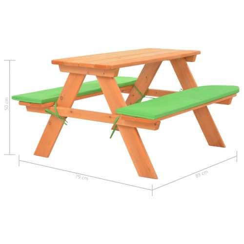 Dječji stol za piknik s klupama od masivne jelovine 89x79x50 cm Cijena