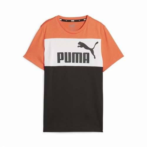 Dječje Majica Kratkih Rukava Puma Ess Block Crna Oranžna Cijena