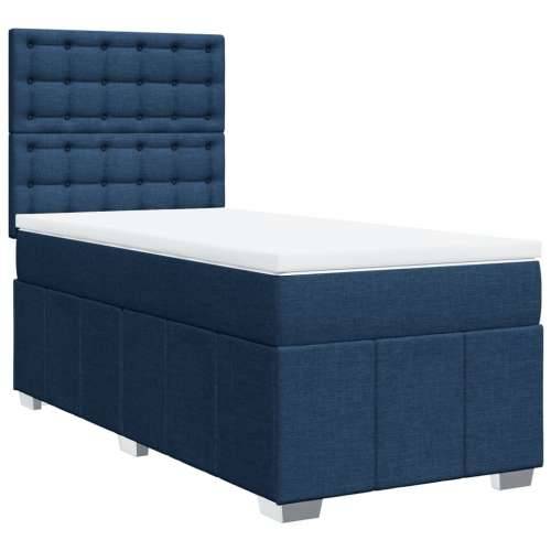 Krevet s oprugama i madracem plavi 80x200 cm od tkanine - Plava 80 x 200 cm gumbi Cijena