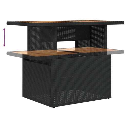 Vrtna garnitura - 9-dijelni set vrtnih sofa s jastucima crni od poliratana - Crna 3x srednja + 5x kutna + stol 1 Cijena
