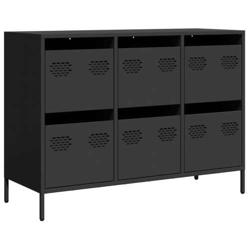 Komoda crna 101,5x39x73,5 cm hladno valjani čelik - Crna 1 101.5 cm Cijena