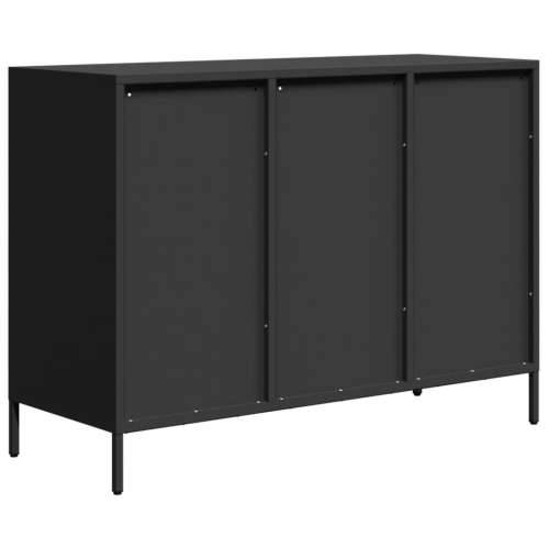Komoda crna 101,5x39x73,5 cm hladno valjani čelik - Crna 1 101.5 cm Cijena