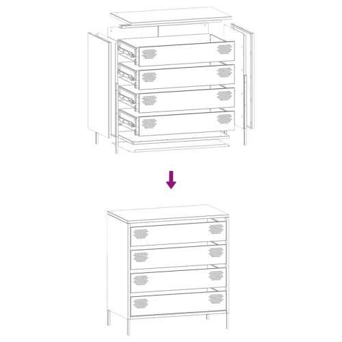Komoda antracit 68x39x73,5 cm od hladno valjanog čelika - Antracit 1 Cijena
