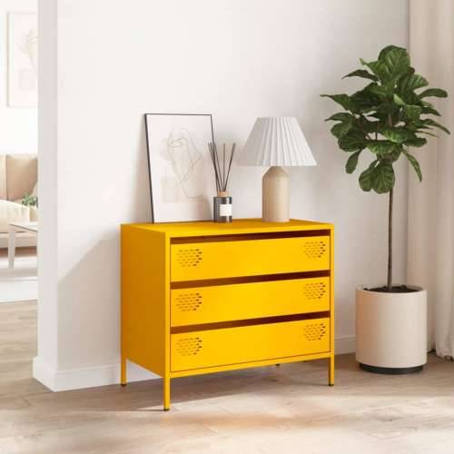 Komoda boja senfa 68x39x58,5 cm hladno valjanog čelika - Žuta 1 Cijena