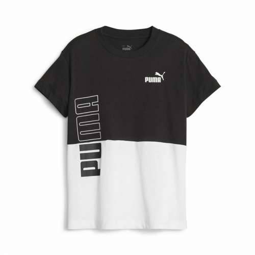 Dječje Majica Kratkih Rukava Puma Power Colorblock Bijela Crna Cijena