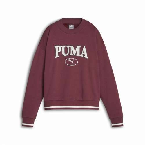 Ženska Majica bez Kapuljače Puma Squad Crew Fl Tamno crvena Cijena