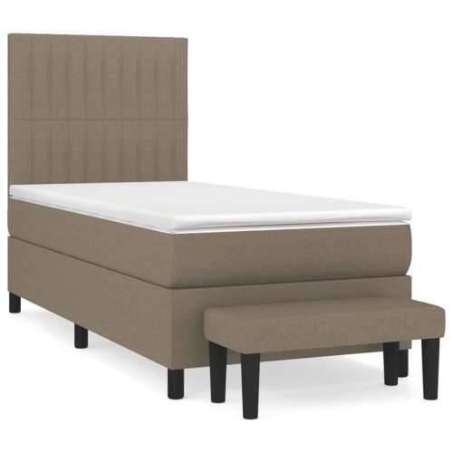Krevet s oprugama i madracem smeđesivi 80x200 cm od tkanine - Sivo-smeđa 80 x 200 cm Okomite pruge Cijena