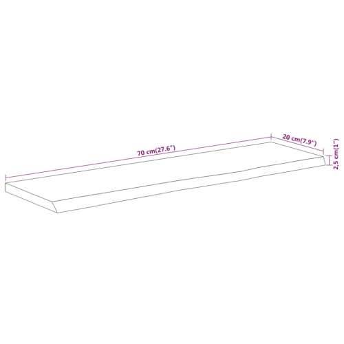 Zidna polica 70x20x2,5 cm pravokutna bagremovo drvo živi rub - Prirodna 70 x 20 x 2.5 cm 1 Masivno bagremovo drvo Cijena