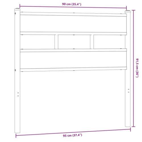 Uzglavlje boja hrasta sonome 90 cm željezo i konstruirano drvo - sonoma hrast 90 cm 1 Cijena