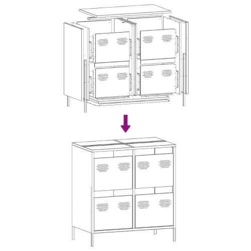 Komoda antracit 68x39x73,5 cm od hladno valjanog čelika - Antracit 1 68 cm Cijena