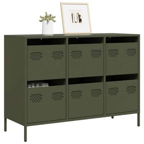 Komoda maslinastozelena 101,5x39x73,5 cm hladno valjani čelik - Maslinovo zelena 1 101.5 cm Cijena