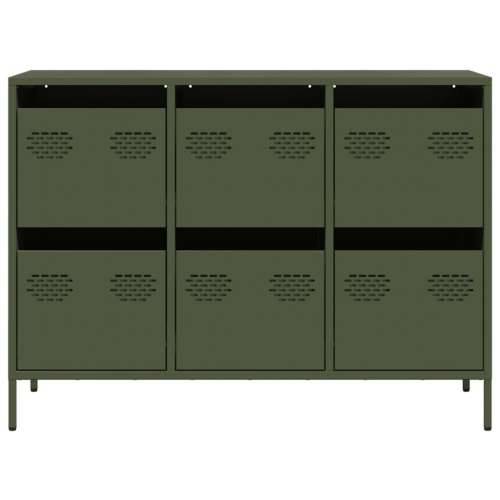 Komoda maslinastozelena 101,5x39x73,5 cm hladno valjani čelik - Maslinovo zelena 1 101.5 cm Cijena