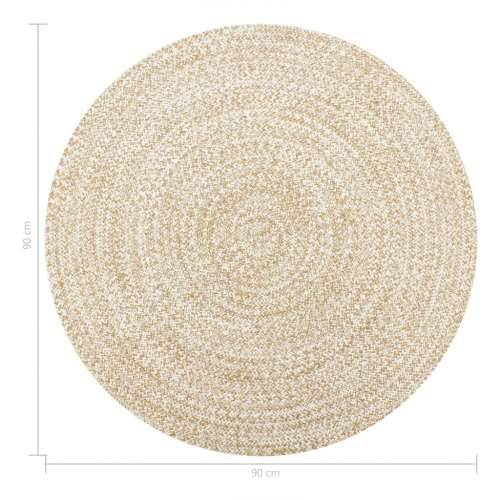 Ručno rađeni tepih od jute bijele i prirodne boje 90 cm Cijena