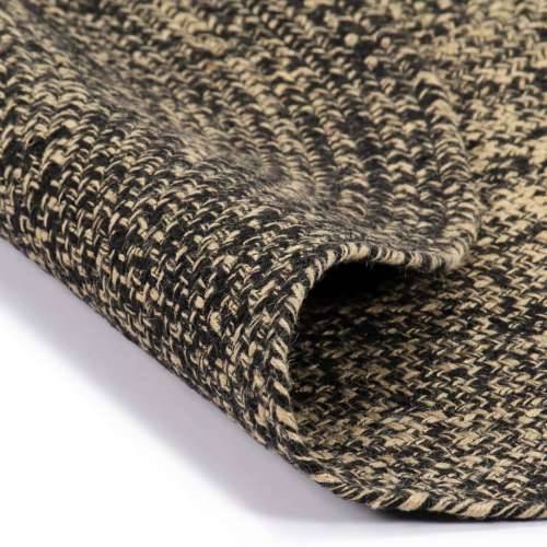 Ručno rađeni tepih od jute crne i prirodne boje 90 cm - Crna 90 cm Cijena
