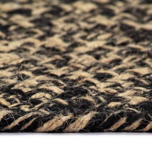 Ručno rađeni tepih od jute crne i prirodne boje 90 cm - Crna 90 cm Cijena