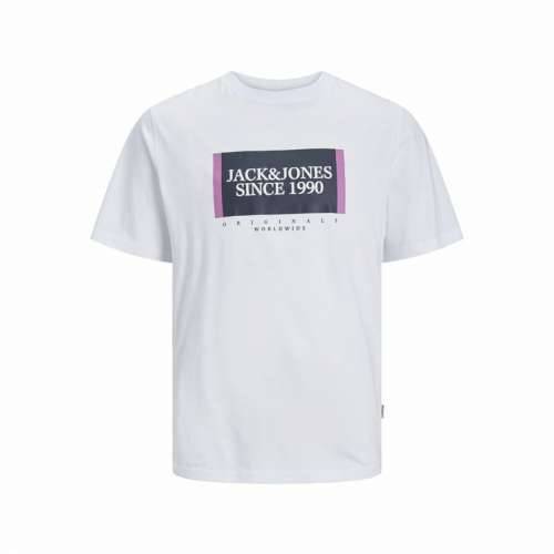 Muška Majica Kratkih Rukava Jack & Jones Lafayette Box Bijela Cijena