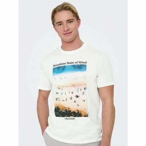 Muška Majica Kratkih Rukava Only & Sons Onskolton Reg Beach Bijela Cijena