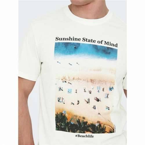 Muška Majica Kratkih Rukava Only & Sons Onskolton Reg Beach Bijela Cijena