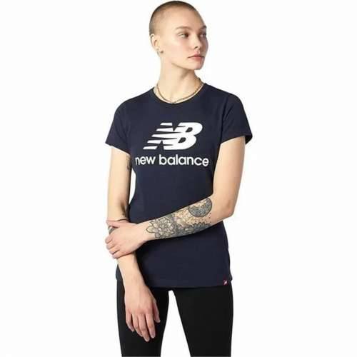 Ženska Majica Kratkih Rukava New Balance Essentials Stacked Logo Plava (L) Cijena
